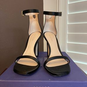 Stuart Weitzman  Black Satin Nudist